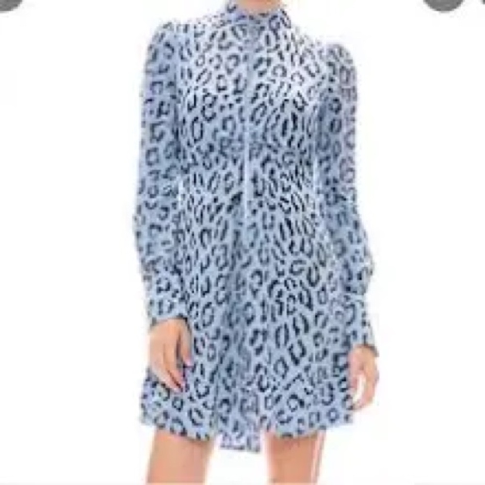 A.L.C. 100% silk blue animal print dress